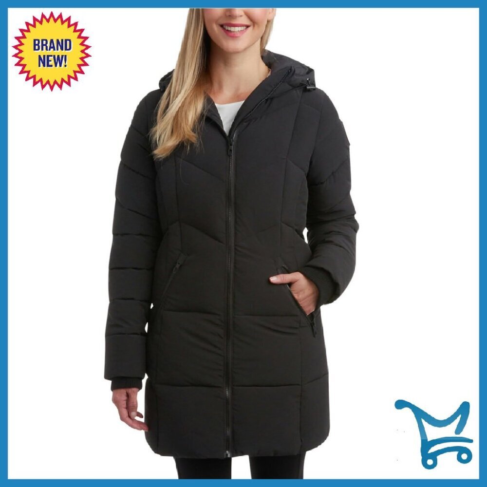 Long Puffer Coat Wind Water Resistant Hooded Quilted Jacket Women